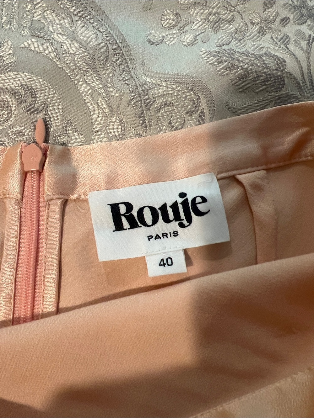 Rouje Pale Blush Satin Maxi Skirt - Picture 2 of 4